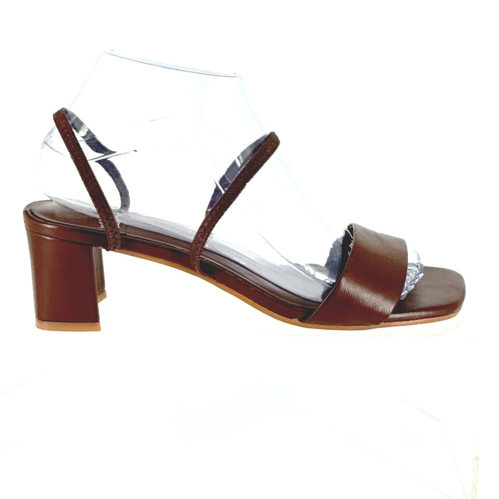 Jeffrey Campbell Size 7.5 Brown Leather Strappy Block Heel Sandals Adapt